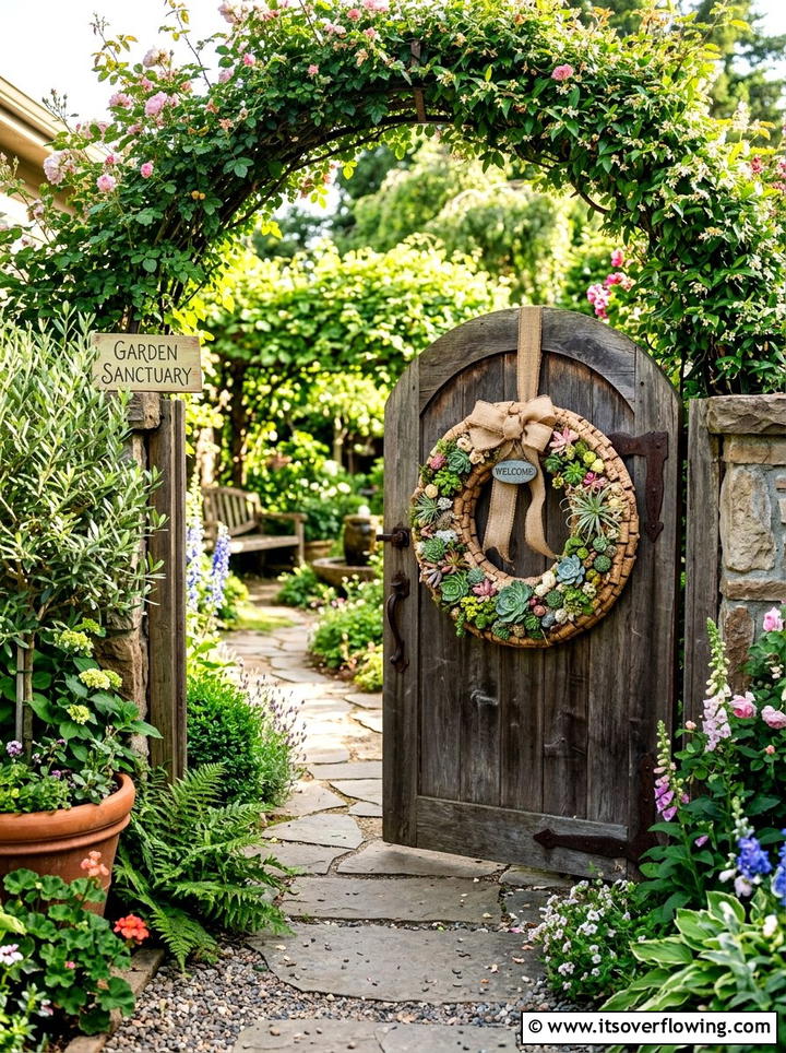 Cork door wreath - 25 recycled garden ideas with wine corks