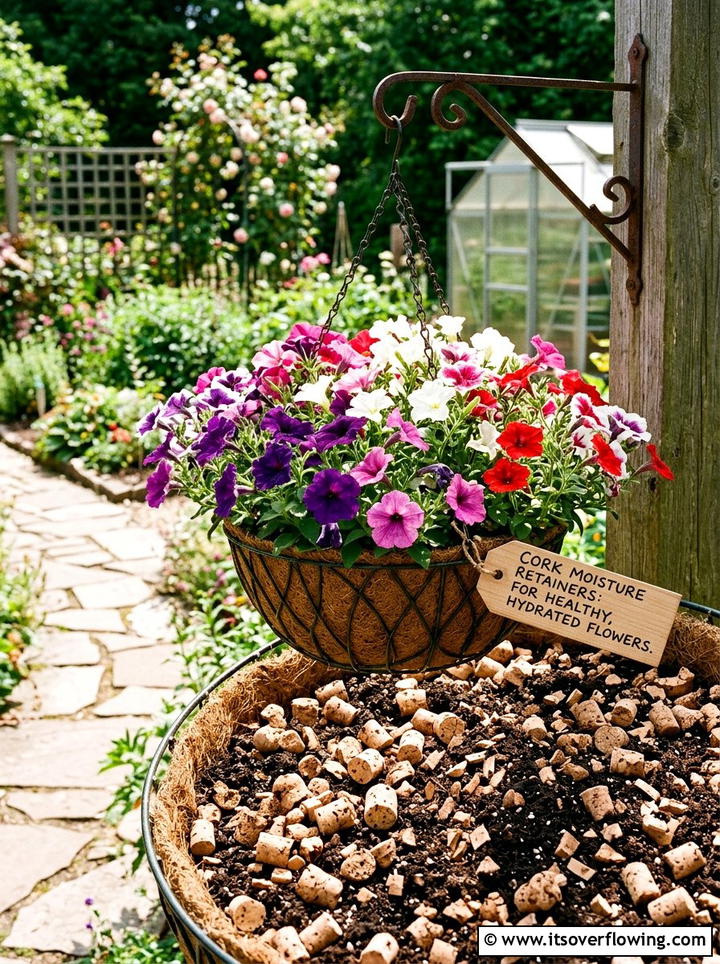 Cork moisture retainer - 25 recycled garden ideas with wine corks