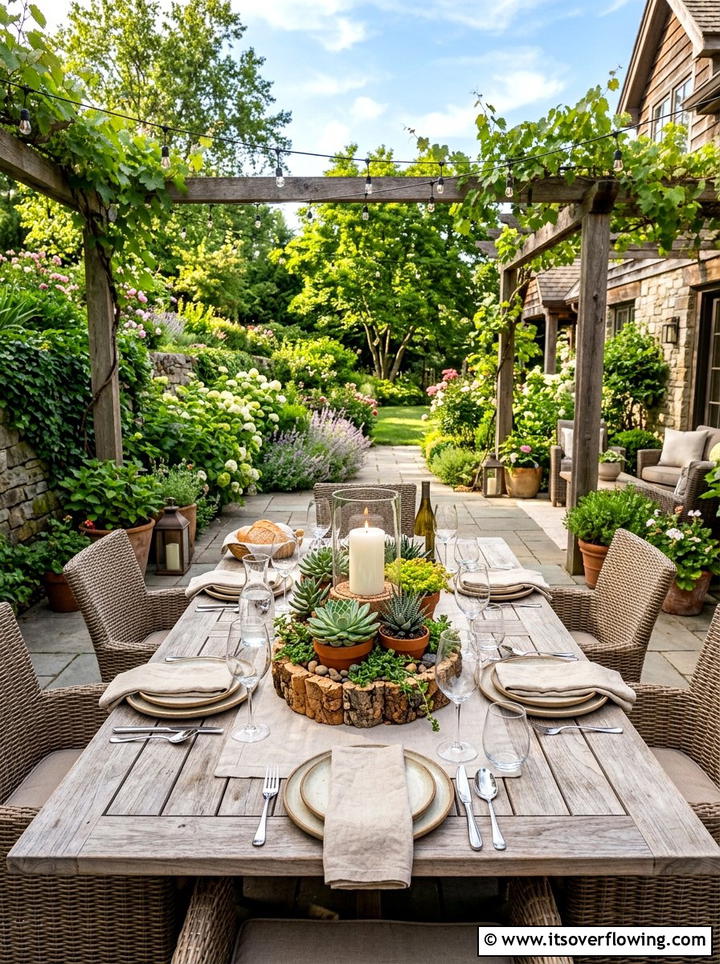 Cork outdoor centerpiece - 25 recycled garden ideas with wine corks