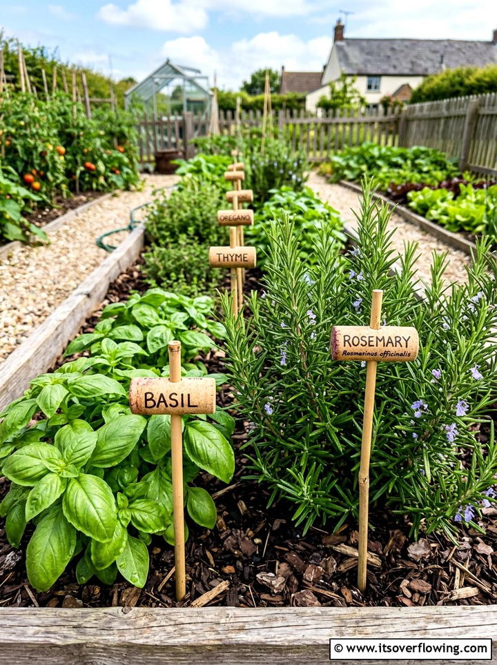 Cork plant label - 25 recycled garden ideas with wine corks