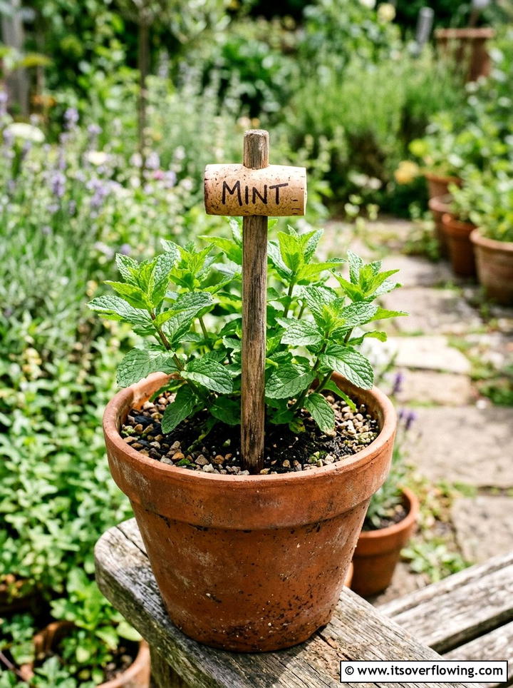 Cork plant marker - 25 recycled garden ideas for teachers