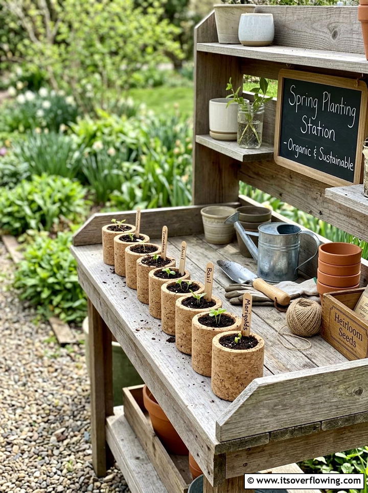 Cork seed starter - 25 recycled garden ideas with wine corks