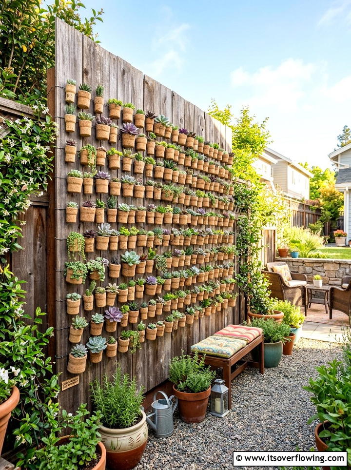 Cork vertical planter - 25 recycled garden ideas with wine corks