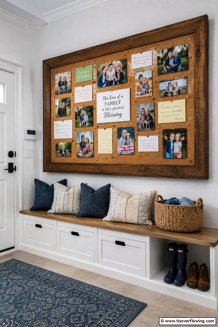 Corkboard Family Gallery - 30 Photo Display Ideas to Showcase Your Favorite Memories
