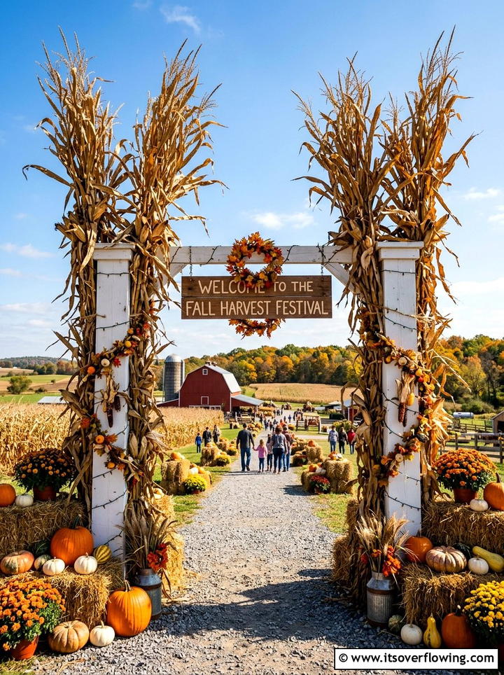 Corn Stalk Entrance - 25 front porch decor ideas for fall