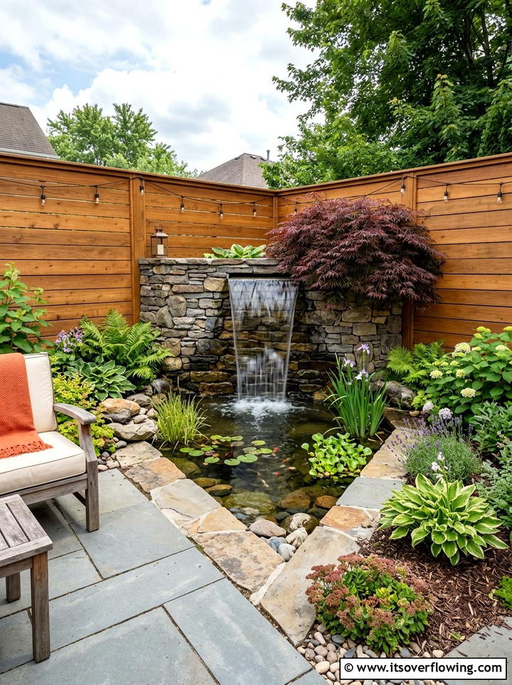 Corner Backyard Pond - 25 backyard ideas with pond