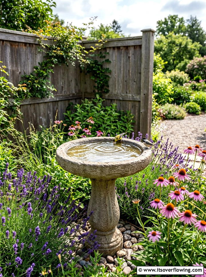 Corner Bird Bath - 25 creative garden ideas for corners