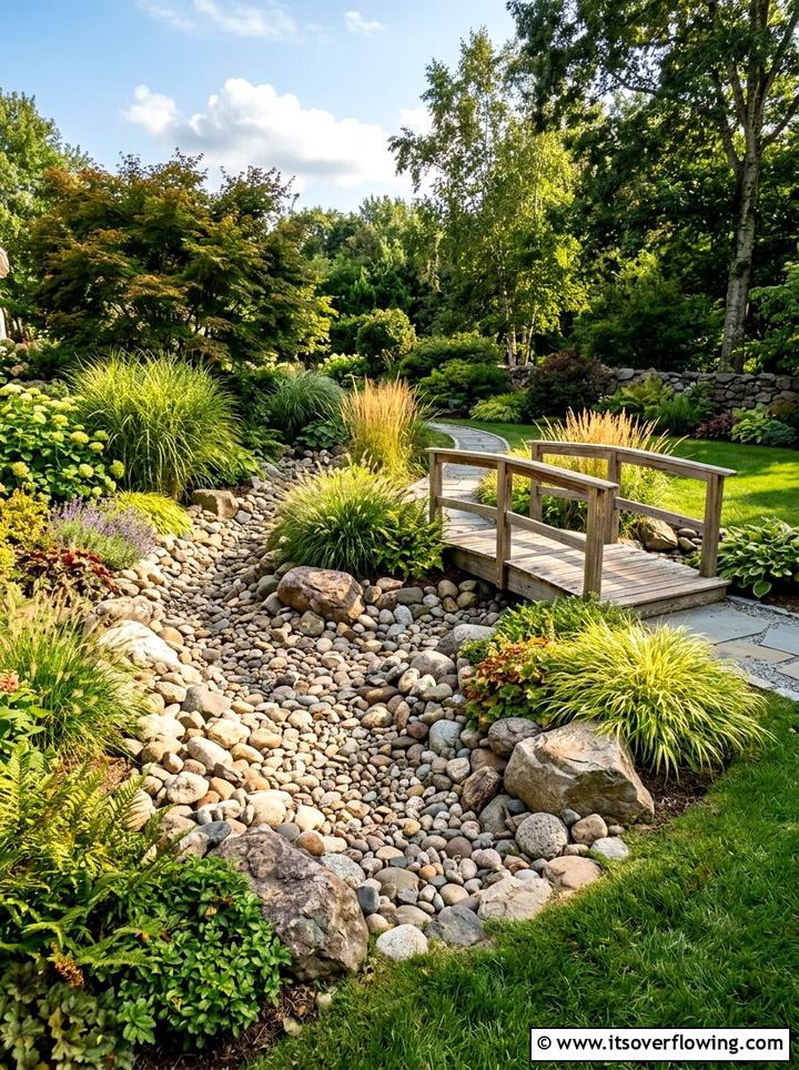 Corner Dry Creek Bed - 25 creative garden ideas for corners