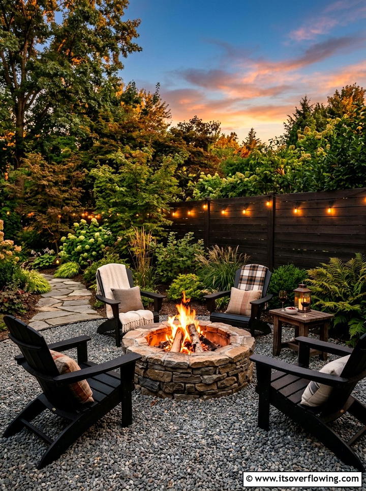 Corner Fire Pit - 25 creative garden ideas for corners