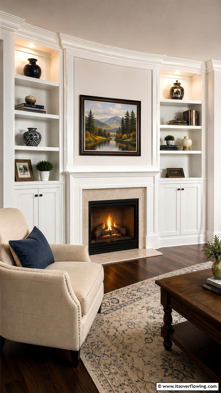 Corner Fireplace with Built In Shelving - 25 Cozy Corner Fireplace Ideas for Your Home