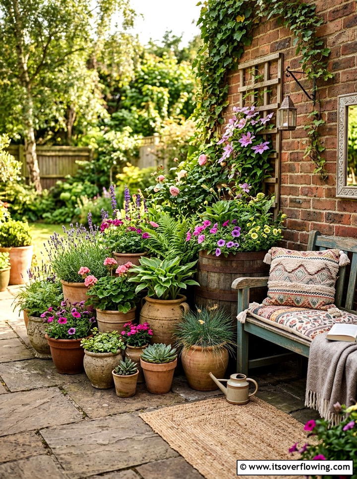 Corner Flower Garden - 25 backyard decorating ideas with planters