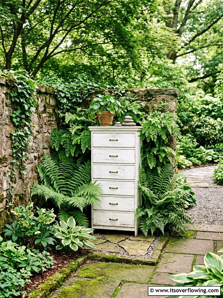Corner Garden Accent - 25 upcycled garden ideas with old drawers