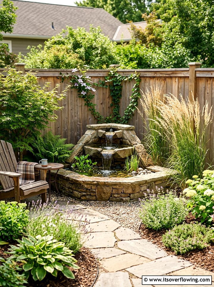 Corner Garden Fountain Space - 25 garden decor ideas with mini fountains