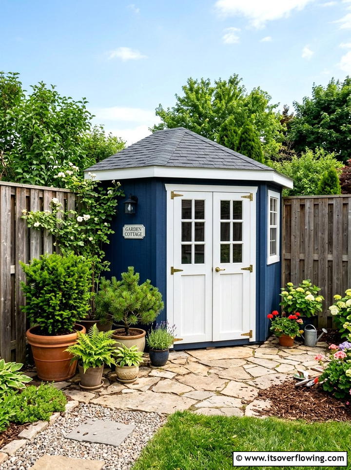 Corner Garden Shed - 25 backyard ideas with storage shed