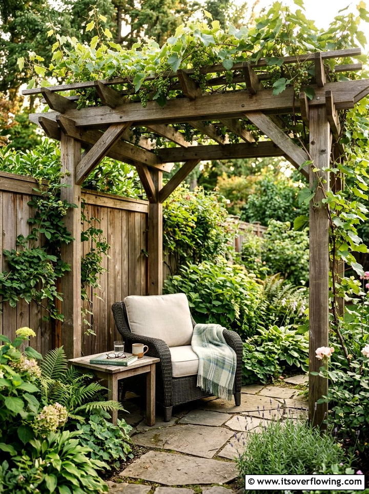 Corner Grape Arbor For Cozy Nook - 25 creative garden ideas with grape arbor