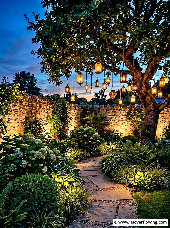 Corner Lighting Display - 25 creative garden ideas for corners