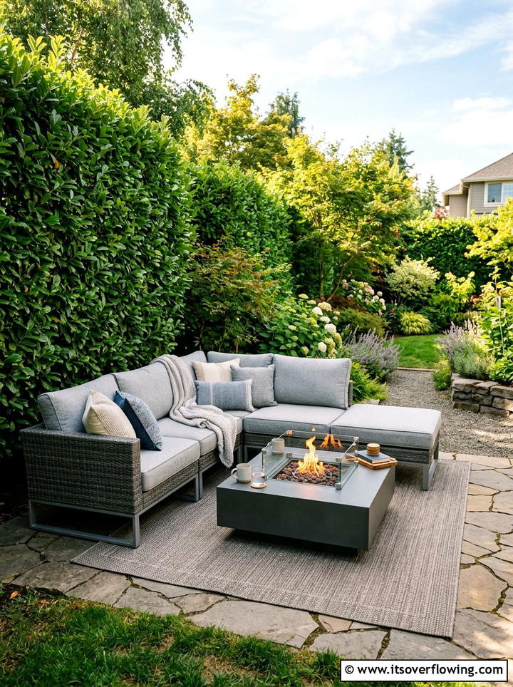 Corner Outdoor Sofa - 25 backyard ideas for narrow yards