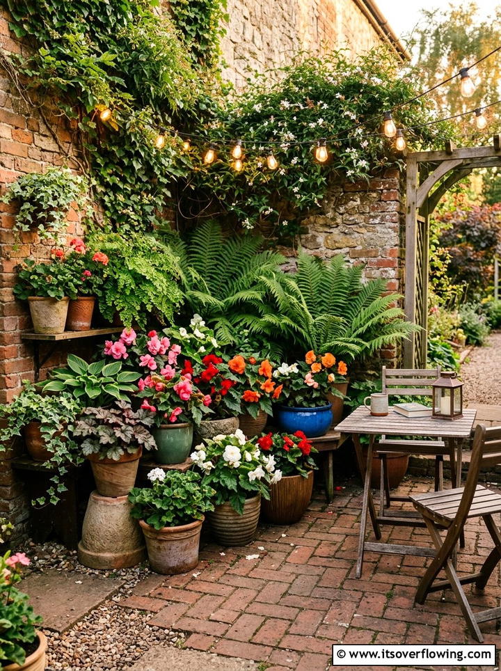Corner Patio Plant Display - 25 garden decor ideas with container groupings