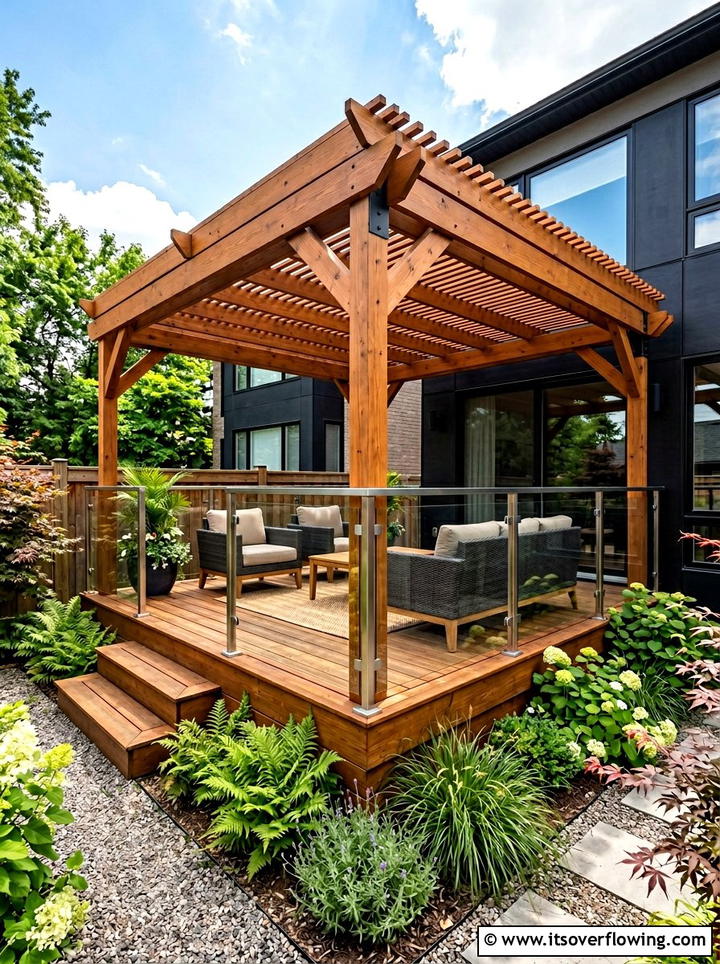 Corner Pergola On Decking - 25 small garden ideas with pergola corner