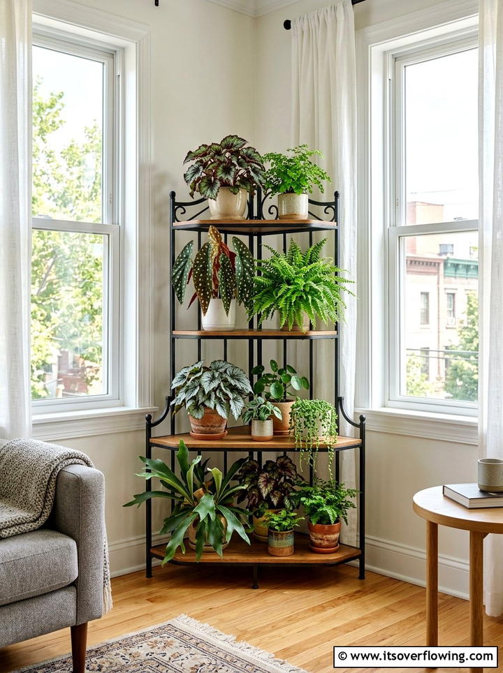 Corner Plant Stand - 25 small garden ideas for apartments