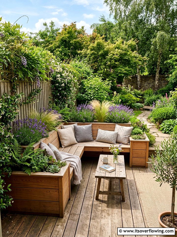 Corner Planter Box Seating - 25 garden ideas with planter boxes