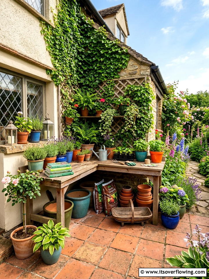 Corner Potting Bench For Patio - 25 backyard ideas with potting station