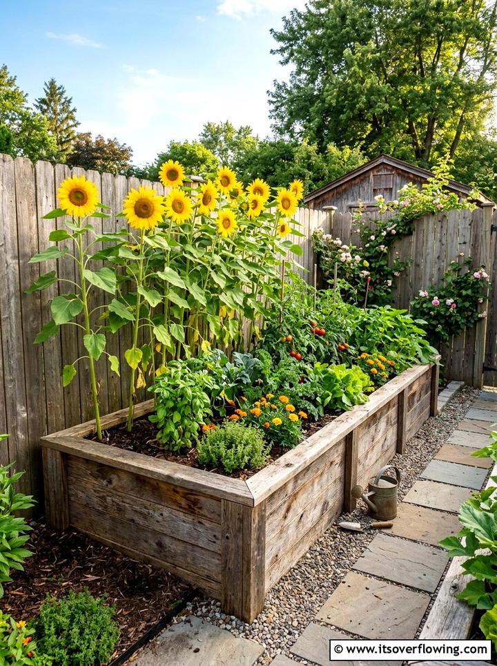 Corner Reclaimed Wood Garden Bed - 25 creative garden ideas with reclaimed wood beds