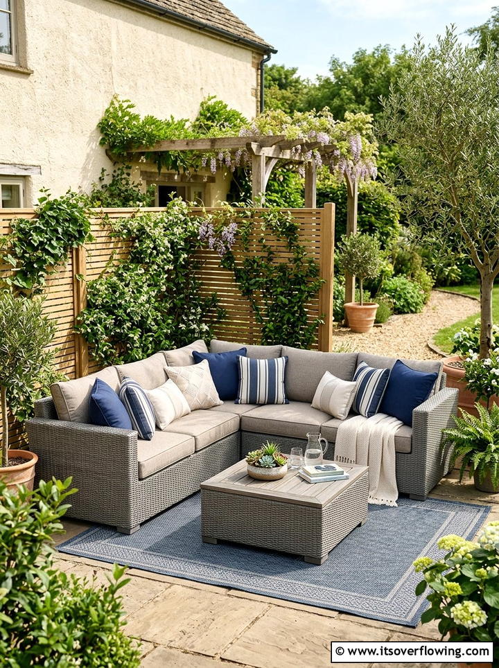 Corner Sofa Layout - 25 garden ideas for courtyards