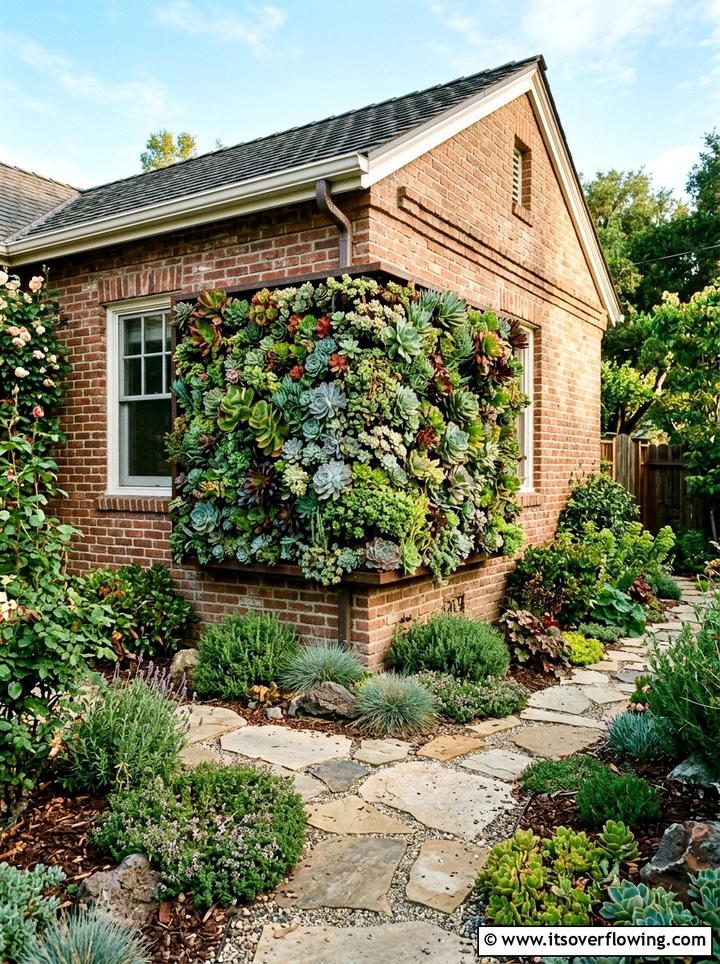Corner Succulent Wall Frame - 25 garden ideas with succulent frames