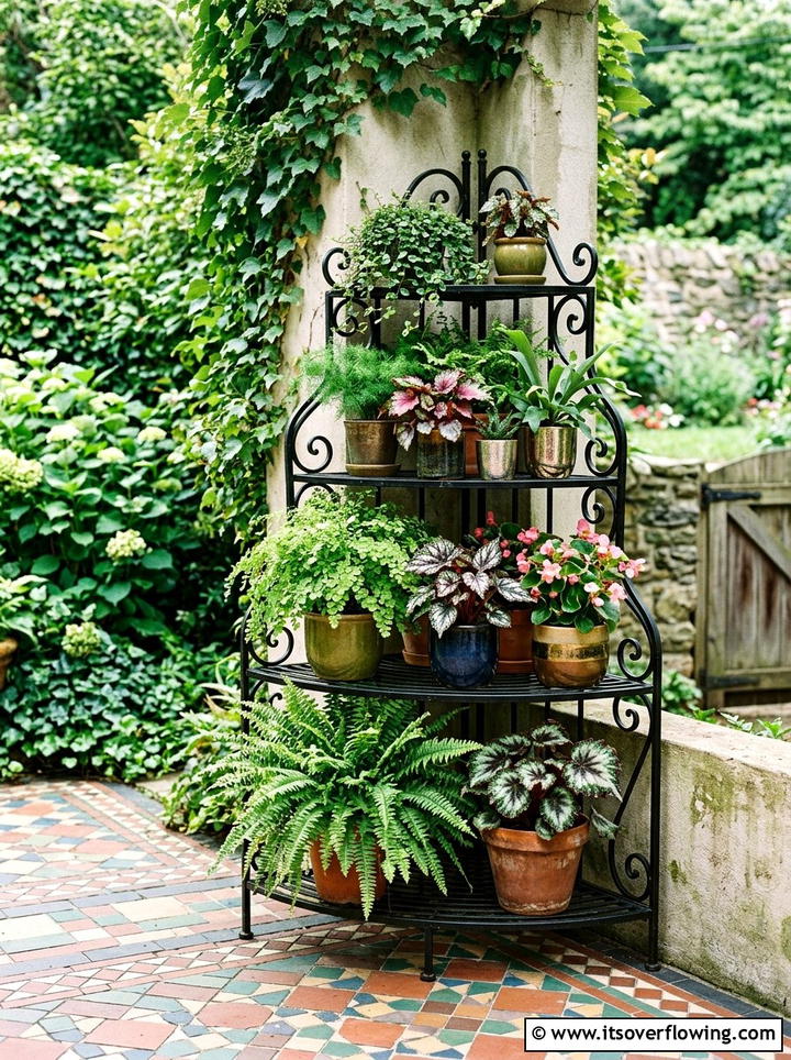 Corner Tiered Plant Stand - 25 small garden ideas for balcony