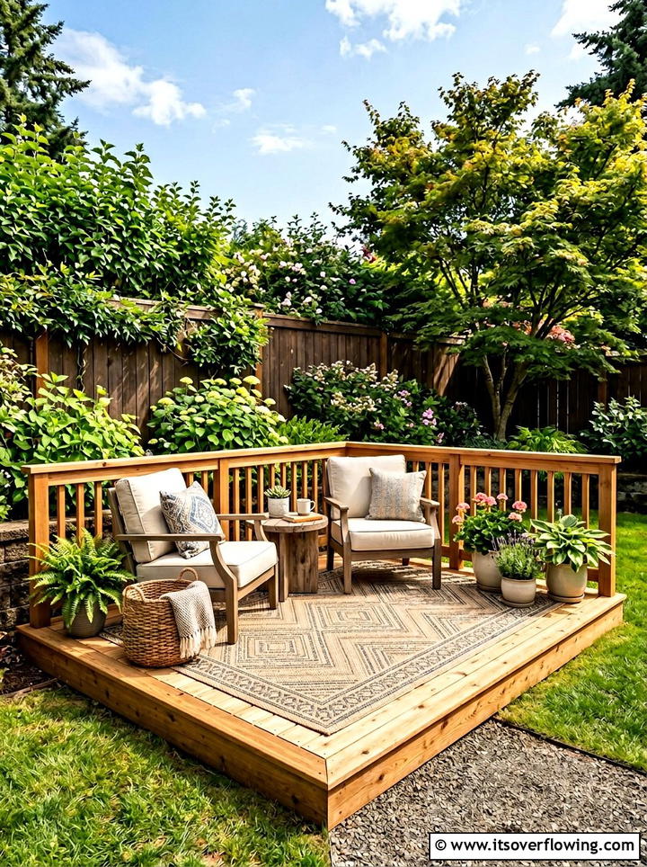 Corner Wood Deck - 25 backyard ideas with wood deck