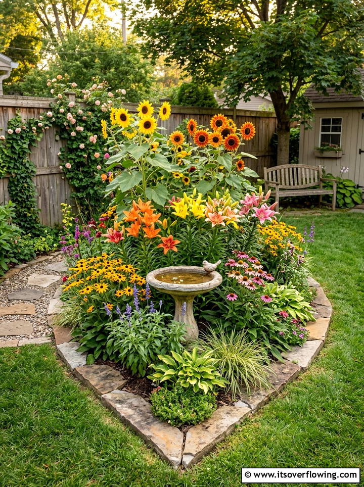 Corner flower bed - 25 small garden ideas with flowers