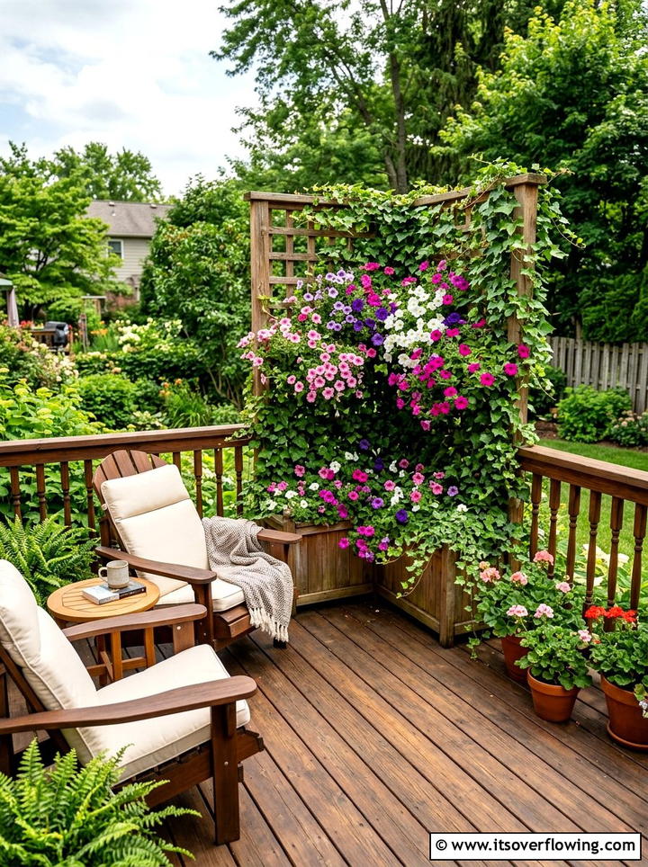 Corner garden trellis planter - 25 garden decor ideas with trellis backdrops