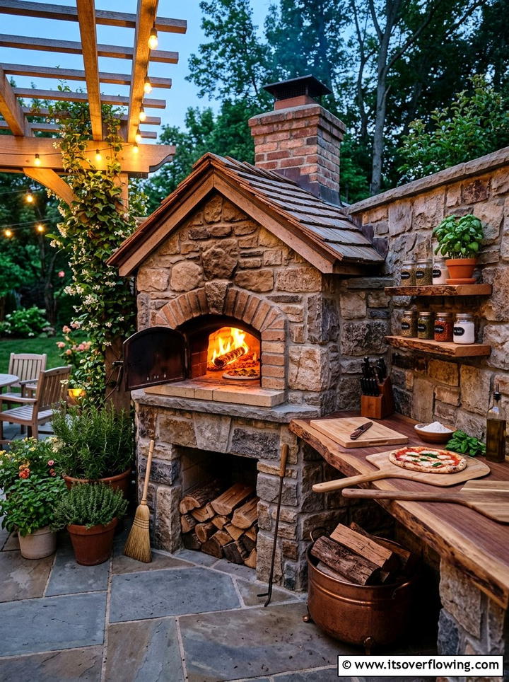Corner pizza oven - 25 backyard ideas with pizza oven