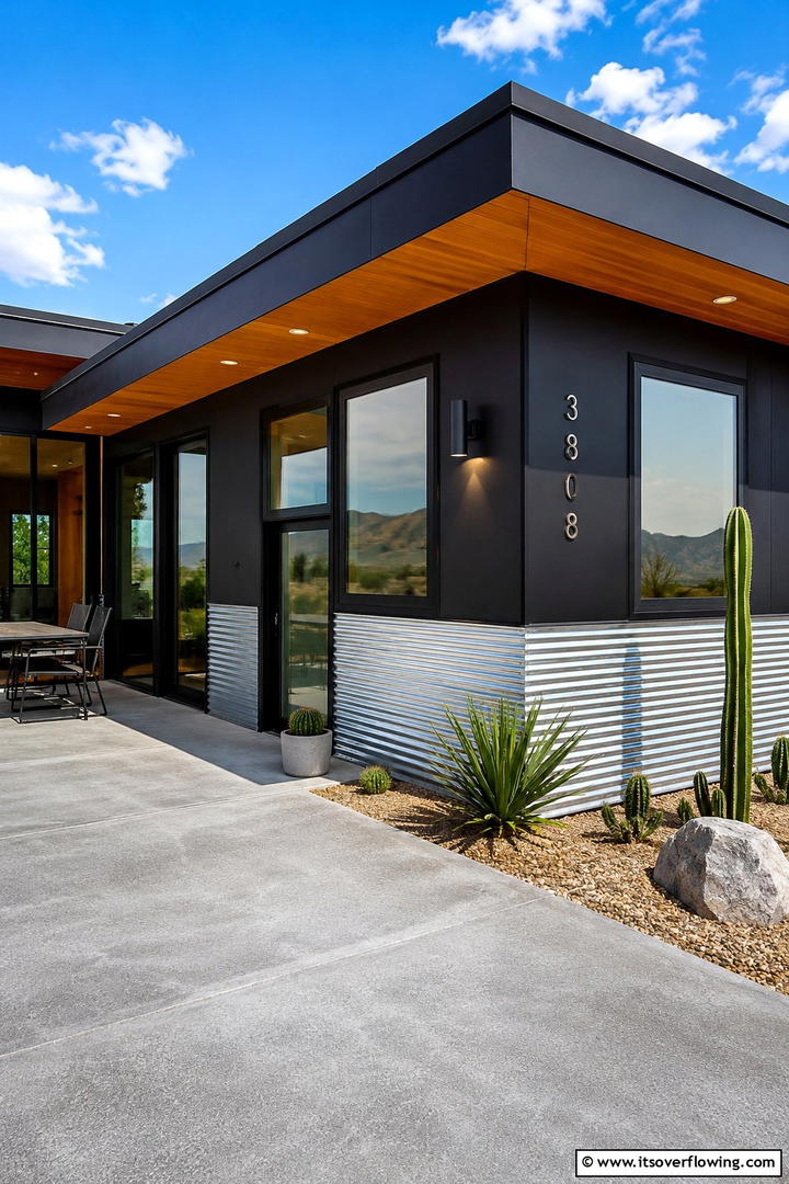 Corrugated Metal Wainscoting - 25 Exterior Wainscoting Ideas to Enhance Your Home’s Curb Appeal