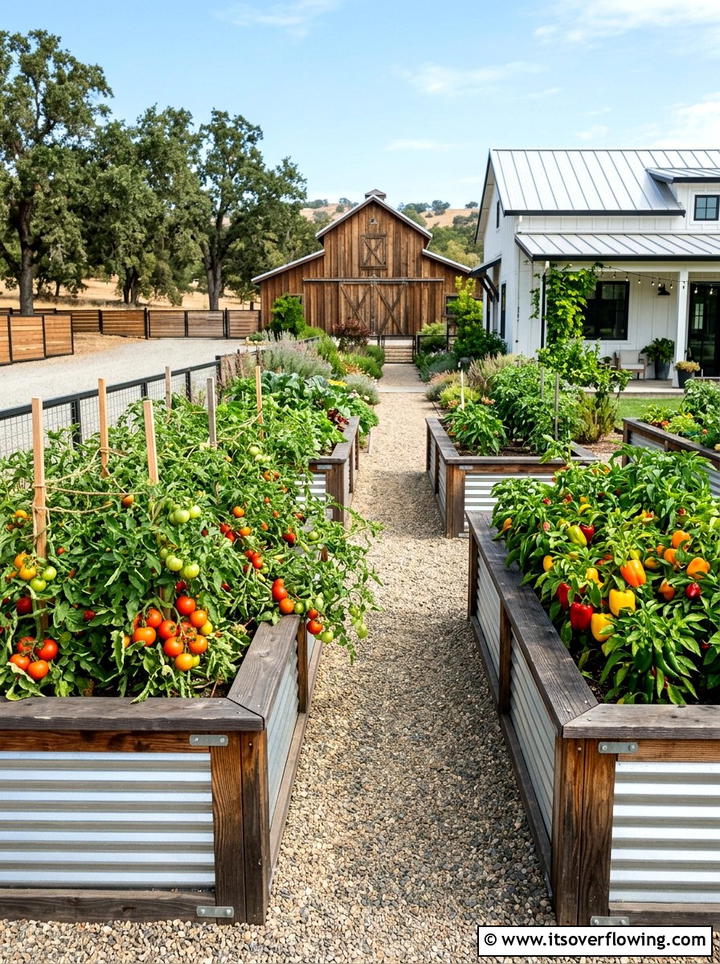 Corrugated metal garden beds - 25 backyard ideas with raised beds