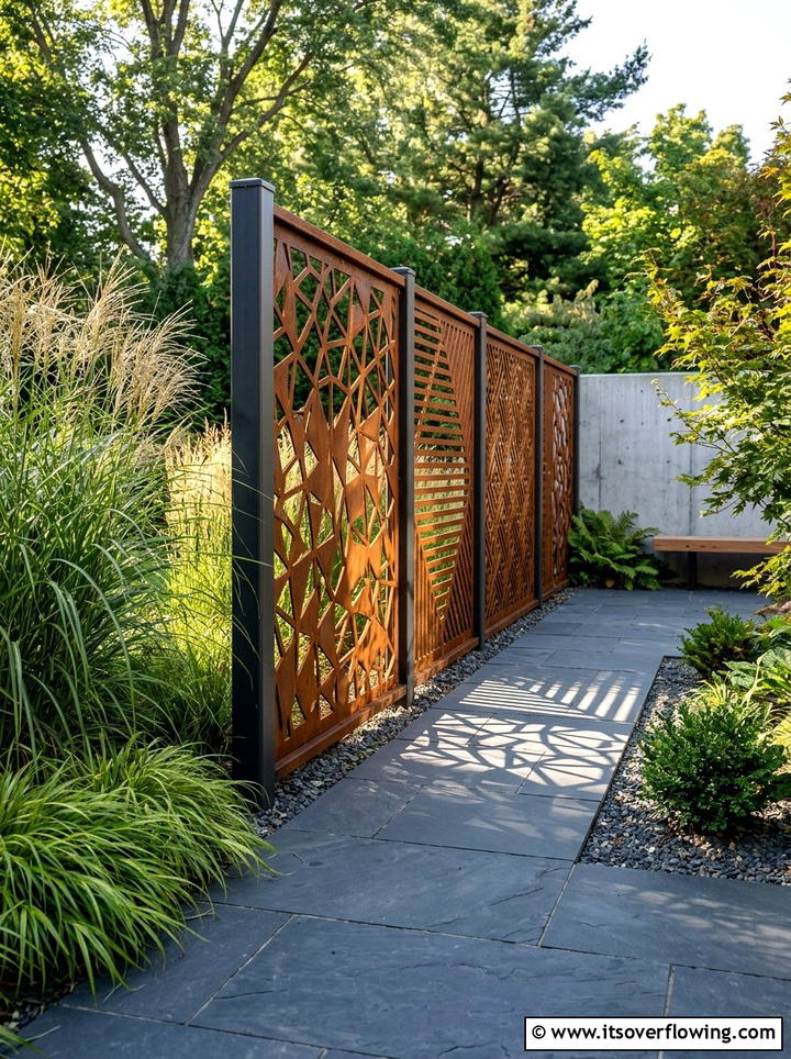Corten Steel Privacy Screen - 25 garden design ideas for contemporary courtyards