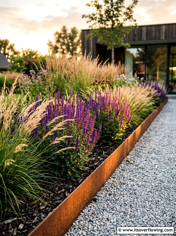 Corten steel edging - 25 garden ideas with garden edging