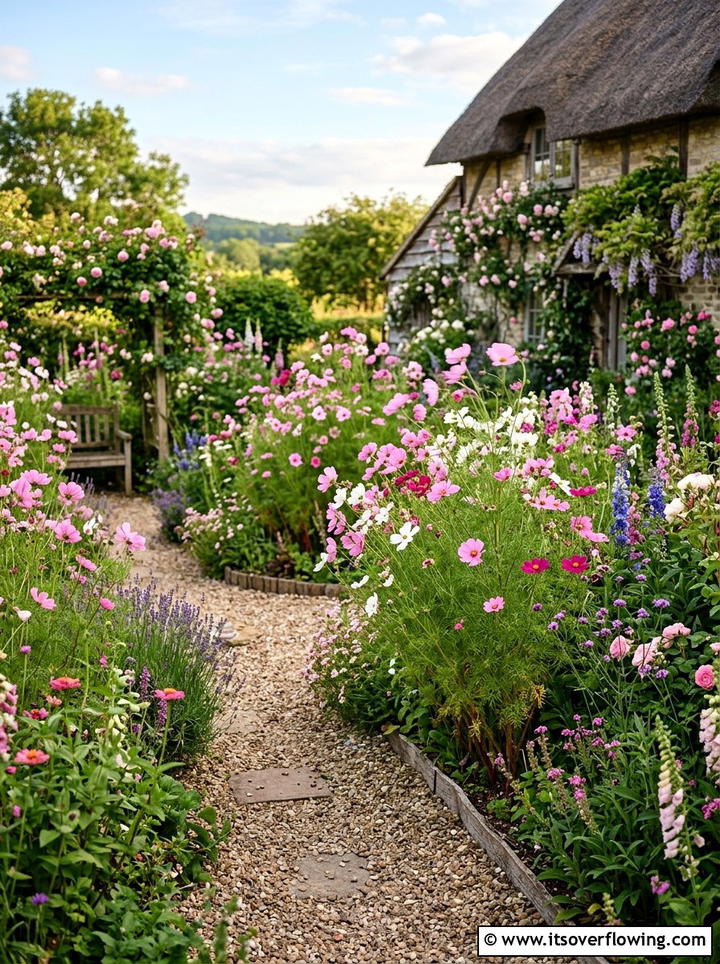 Cosmos cottage garden - 25 cheap garden ideas with seeds