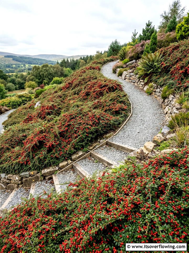 Cotoneaster Slope - 25 garden design ideas with low maintenance shrubs