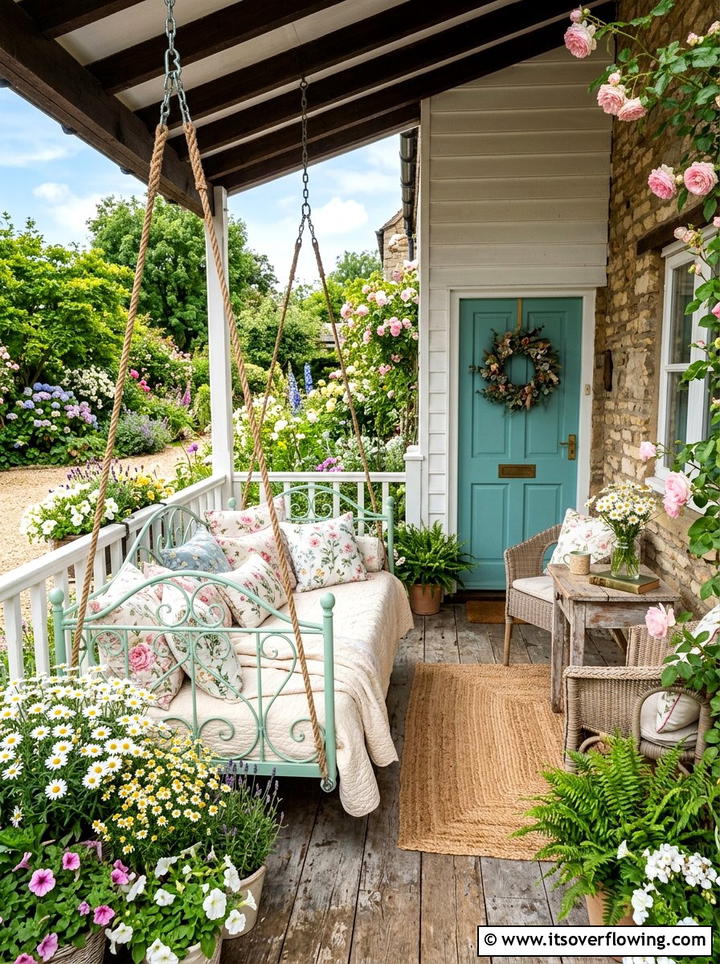 Cottage Core Front Porch - 25 front porch ideas with porch bed swing