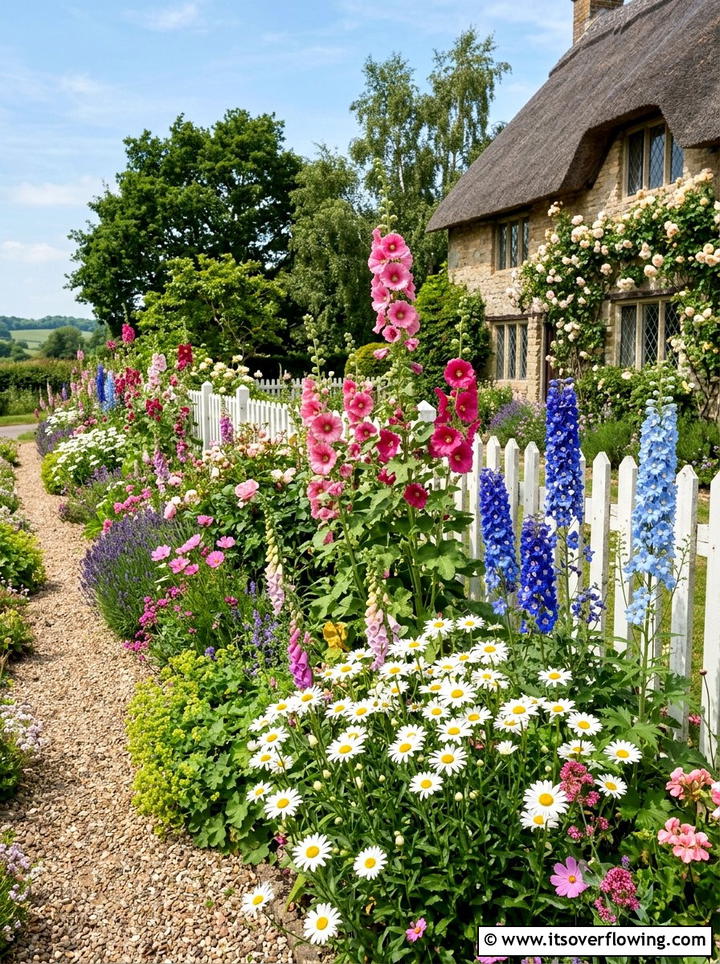 Cottage Flower Border - 25 creative garden ideas with butterfly habitats