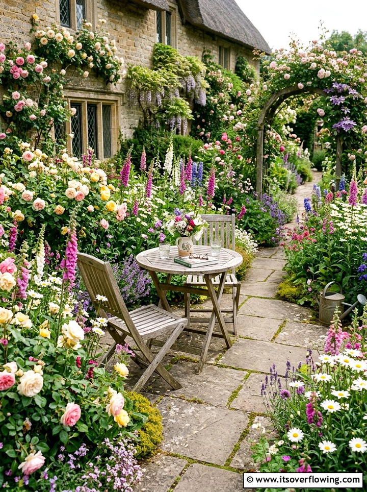 Cottage Flower Border - 25 creative garden ideas for patios