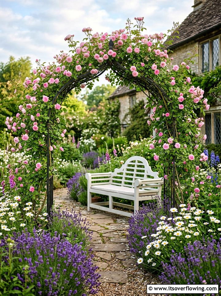 Cottage Garden Arched Bench - 25 garden ideas with seating