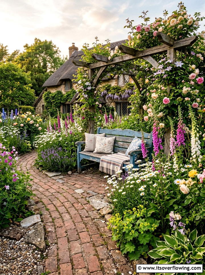 Cottage Garden Bench Seating - 25 creative garden ideas with seating nooks