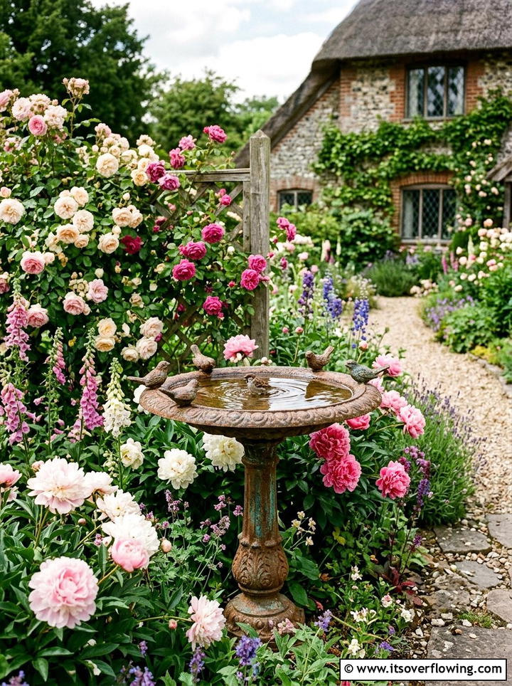 Cottage Garden Bird Bath - 25 garden ideas with bird baths
