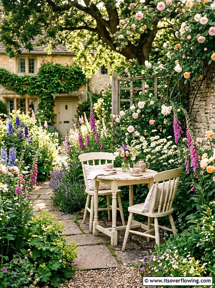 Cottage Garden Bistro Set - 25 garden decor ideas with bistro sets