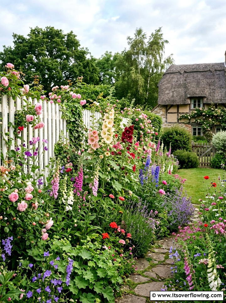 Cottage Garden Border - 25 garden design ideas for fence lines