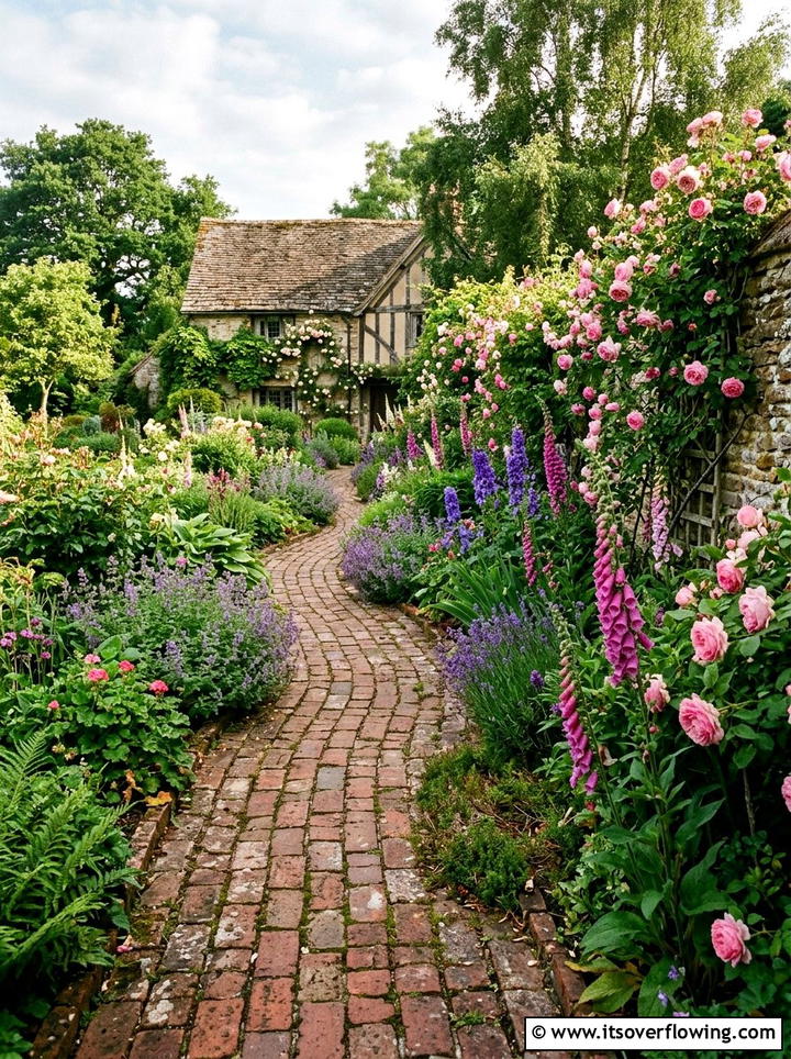 Cottage Garden Brick Path - 25 garden design ideas with pathways