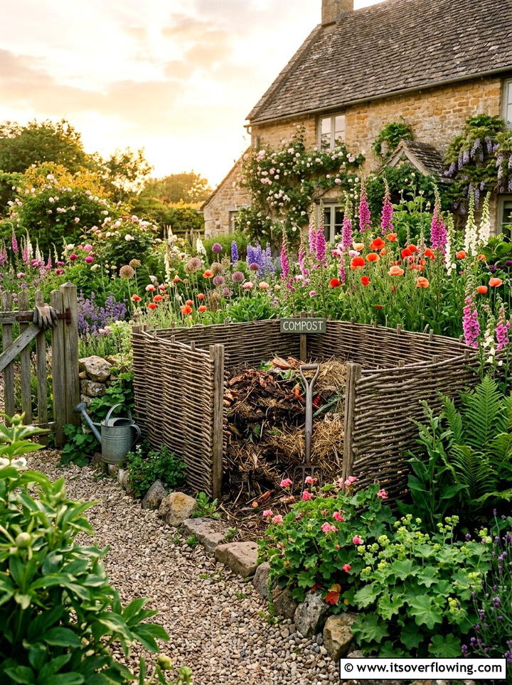 Cottage Garden Compost Corner - 25 backyard ideas with compost station